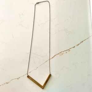 Artisan made 13” length silver & gold L-shape bar